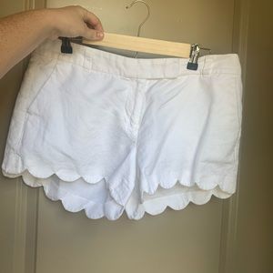 Jcrew white scallop shorts